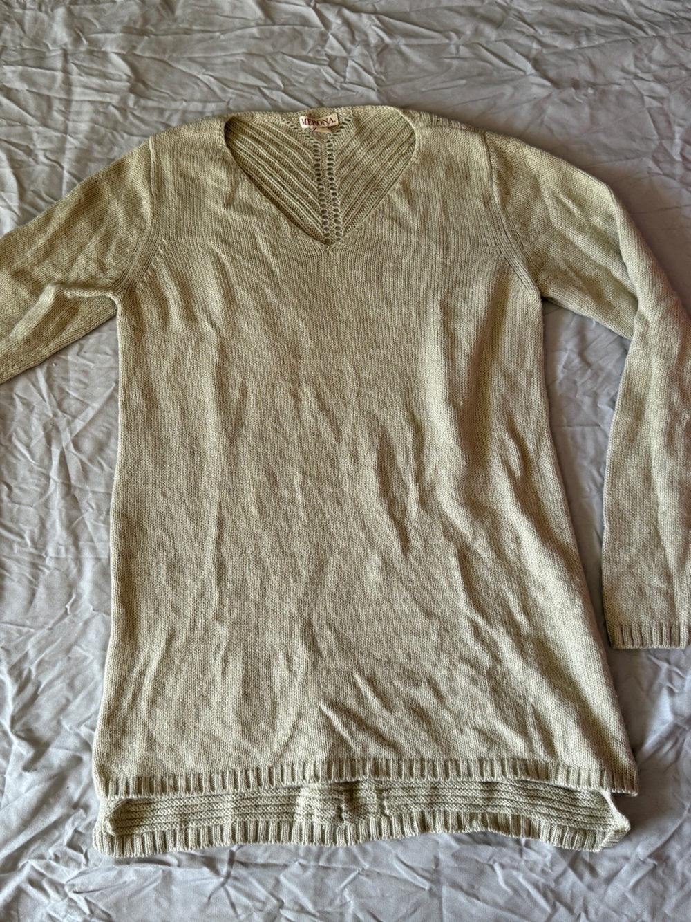 Merona Beige V-Neck Lightweight Knit Sweater